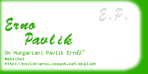erno pavlik business card